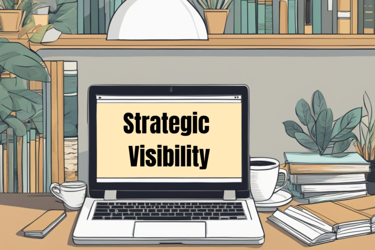Computer that says "Strategic Visibility"