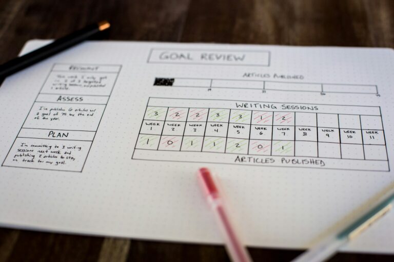 white printer paper for Goal Planning