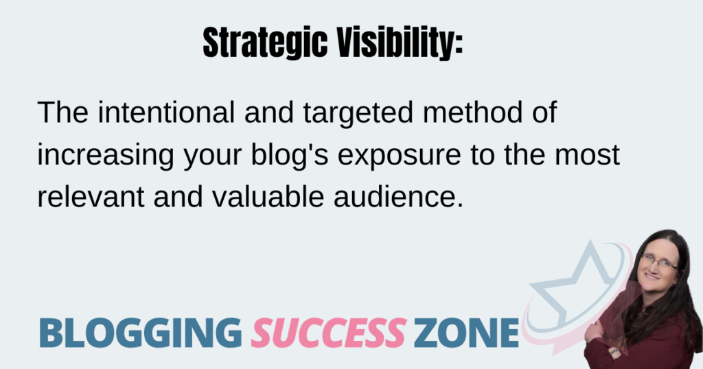 Strategic Visibility:The intentional and targeted method of increasing your blog's exposure to the most relevant and valuable audience.